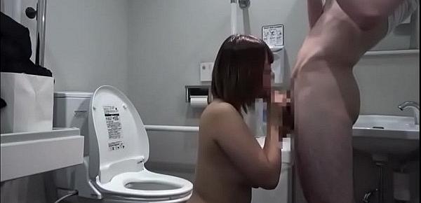  Japanese slut fucked in public toilet